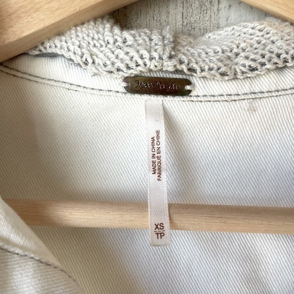 Free People Distressed Hooded Jean Jacket Size: XS - Picture 9 of 13